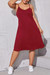 L-5Xl Summer New Plus Size 4 Colors Solid Color Stretch Backless Adjustable Straps Stylish Midi Dress Rose Red