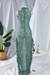 New Plus Size See Through Lace Micro-Elastic Ruffle Irregular Hem Zip-Up Back Sexy Maxi Dress (Without Lining) Green