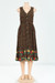 New Style Sleeveless Floral Batch Printing V-Neck Single Breasted Loose Midi Dress Black