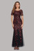 New Stylish Mesh Sequin Patchwork Embroidery Inelastic Plus Size 7 Colors Zip-Up Elegant Maxi Evening Dress (With Lining) Black