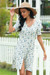 Plus Size New Style Summer V-Neck Floral Batch Printing Fresh Holiday Dress Green