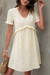 S-2Xl Plus Size Summer New Stylish 3 Colors Inelastic Batch Printing V-Neck Frill Crimped Loose Casual Mini Dress Yellow