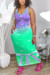 S-2Xl Plus Size Summer New Stylish 4 Colors Stretch Fixed Printing Sleeveless Casual Maxi Dress Green