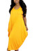 S-2Xl Plus Size Summer New Stylish Three Colors Solid Color Crew Neck Sleeveless Stretch Irregular Hem Casual Maxi Dress Yellow