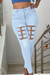 S-3Xl Spring Plus Size Three Colors Micro-Elastic High Waist Hollow Metallic-Ring Pockets Button Zip-Up Stylish Curvy Jeans Sky Blue