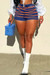 S-3Xl Summer New Plus Size Three Colors Micro-Elastic High Waist Lace-Up Pockets Button Zip-Ip Stylish Denim Shorts Dark Blue