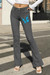 S-4Xl Spring Plus Size 4 Colors Butterfly Fixed Printing Micro-Elastic Pockets Button Zip-Up Stylish Flare Jeans Dark Gray