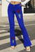S-4Xl Spring Plus Size 4 Colors Flower Fixed Printing Micro-Elastic Pockets Button Zip-Up Stylish Flare Jeans Blue