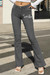 S-4Xl Spring Plus Size 4 Colors Letter Fixed Printing Micro-Elastic Pockets Button Zip-Up Stylish Flare Jeans Dark Gray