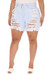 S-5Xl Plus Size Summer New Stylish 7 Colors Inelastic Cutout Button Zip-Up Pockets Slim Sexy Denim Shorts Sky Blue