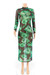 Sexy Perspective Stretch Mesh Print Dress Long Skirt Green