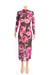 Sexy Perspective Stretch Mesh Print Dress Long Skirt Pink