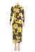 Sexy Perspective Stretch Mesh Print Dress Long Skirt Yellow
