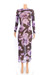 Sexy Perspective Stretch Mesh Print Dress Long Skirt Purple