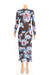 Sexy Perspective Stretch Mesh Print Dress Long Skirt Blue