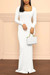 Spring & Autumn New 4 Colors Solid Color Stretch Long Sleeves Slim Stylish Maxi Dress White