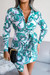 Spring New Stylish Batch Printing Inelastic Lace-Up Slim Irregular Sexy Mini Dress Green