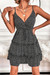 Summer New 4 Colors Floral Printing Micro-Elastic Backless Sling Low-Cut Sexy Vacation Style Mini Dress Black