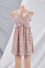Summer New Floral Printing Inelastic Sling Backless Ruffle Stylish Sweet Mini Dress Pink