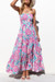 Summer New Plus Size Stretch Flower Batch Printing Tube Top Backless Casual Maxi Dress(With Belt) Multicolor