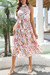 Summer New Stylish 3 Colors Inelastic Floral Batch Printing Sleeveless Lace-Up Casual Midi Dress White