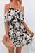 Summer New Stylish Batch Printed Chiffon Inelastic Sling Backless Casual Mini Dress Black