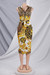 Summer New Stylish Batch Printing Stretch Slim Zip-Up With Belt Plus Size Sleeveless Casual Midi Dress Yellow
