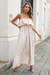Summer New Stylish Simple Batch Printing Inelastic Strapless Loose Casual Maxi Dress Beige