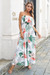 Summer New Stylish Simple Multicolor Batch Printing Inelastic Strapless Loose Casual Maxi Dress White
