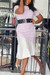 Summer New Stylish Three Colors Crew Neck Stripe Printing Stitching Solid Color Hem Stretch Without Belt Casual Midi Dress Pink