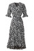 Summer Plus Size New 4 Colors Floral Batch Printing Inelastic V-Neck Ruffle Swing Slit Stylish Bohemian Midi Dress Black