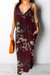 Summer Plus Size New Style Flowers Batch Printing 5 Colors Sling Maxi Dress Rose Red