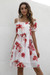 Summer Plus Size Three Colors Flower Batch Printing Inelastic Chiffon Sling Stylish Sweet Pastoral Style Mini Dress White