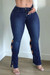 Xl-5Xl Spring New Two Colors Micro-Elastic High Waist Cutout Pockets Button Zip-Up Low-Slit Stylish Curvy Jeans Dark Blue