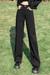 Xs-L Spring New Solid Color Inelastic High Waist Button Zip-Up Pockets Wide-Leg Stylish Straight Jeans Black