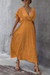 Xs-L Summer New 4 Colors Floral Batch Printing Micro Elastic V-Neck Casual Maxi Dress Yellow