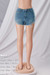Xs-L Summer New Three Colors Micro-Elastic Raw Hem Pockets Button Zip-Up Stylish All-Match Denim Shorts Blue
