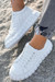 Autumn New Solid Color Pu Low-Upper Lace-Up Stylish Casual Sneakers White
