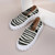 Autumn Three Colors Irregular Stripe Knitted Breathable Stylish Casual Minimalist Shoes (Heel Height:3.5Cm) Black