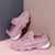 Spring & Summer New 3 Colors Breathable Knitted Low-Upper Stylish Thick Bottom Lace-Up Sneakers(Heel Height:4Cm) Pink
