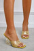 Summer New 3 Colors Leopard Printing Square Toe Stylish High-Heel Sandals(Heel Height:8.5Cm) Yellow