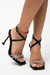 Summer New 3 Colors Rhinestone Decor Metal-Buckle Adjustable Square Toe Stylish High-Heel Sandals(Heel Height:10Cm) Black