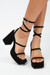 Summer New 3 Colors Solid Color Metal-Buckle Strappy Stylish High-Heel Sandals(Front Heel Height:3Cm,Back Heel Height:10.5Cm) Black