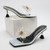 Summer New 3 Colors Square Toe Bow Rhinestone Pearl Decor Transparent Stylish High-Heel Sandals(Heel Height:7Cm) White