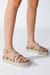 Summer New 4 Colors Metal-Buckle Adjustable Woven Thick Bottoms Stylish Sandals(Heel Height:6Cm) Beige