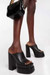Summer New 5 Colors Solid Color Square Toe Stylish High-Heel Sandals(Front Heel Height:5Cm,Back Heel Height:14Cm) Black