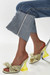 Summer New 7 Colors Bow Square Toe Fashion High-Heel Sandals(Heel Height:9.5Cm) Gold