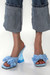 Summer New 7 Colors Bow Square Toe Fashion High-Heel Sandals(Heel Height:9.5Cm) Sky Blue