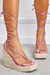 Summer New Three Colors Woven Thick Bottoms Square Toe Strappy Fashion High-Heel Sandals(Front Heel Height:3.5Cm,Back Heel Height:13.5Cm) Pink