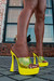 Summer New Two Colors Solid Color Transparent Stylish High-Heel Sandals(Front Heel Height:3.5Cm,Back Heel Height:12Cm) Yellow
